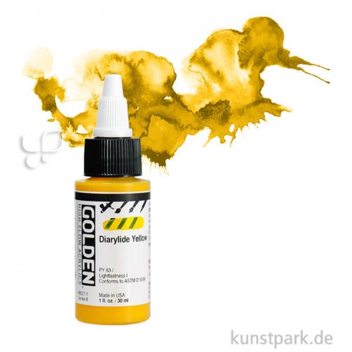 GOLDEN High Flow Acrylfarben 30 ml Einzelfarbe | 8527 Diarylide Yellow