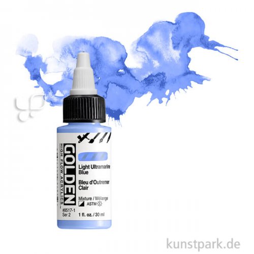 GOLDEN High Flow Acrylfarben 30 ml Einzelfarbe | 8517 Light Ultramarine Blue