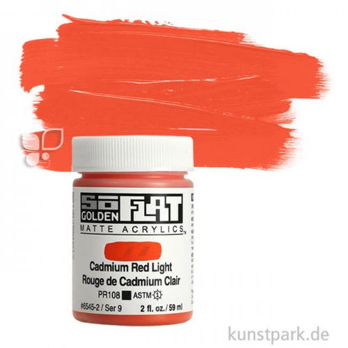 GOLDEN SoFlat - Matte Acrylfarbe 59 ml | Cadmium Red Light