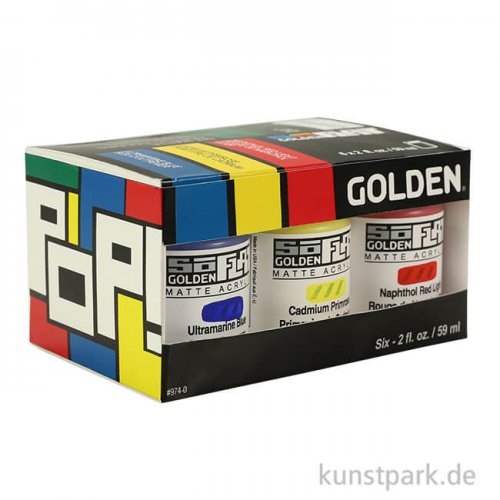 GOLDEN SoFlat - Matte Acrylfarbe, 6 x 59 ml im Set, Pop Color
