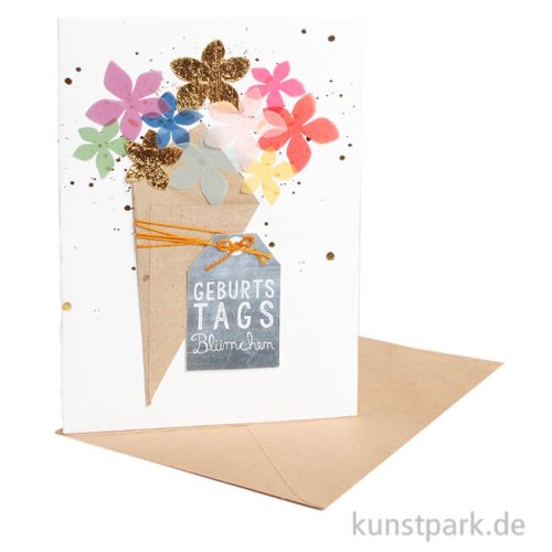 Good old friends - Blumenstraußkarte, Geburtstagsblümchen
