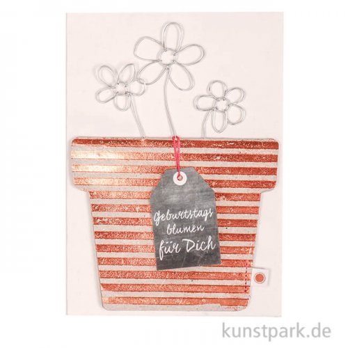 Good old friends - Blumentopf Karte, Geburtstagsblumen