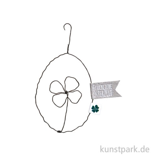 Good old friends - Frühlings Drahtornament, Ei, Glückliche Osterzeit