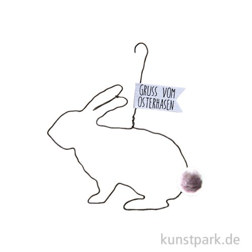 Good old friends - Frühlings Drahtornament, Hase, Gruß