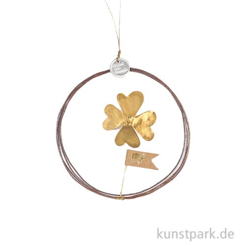 Good old friends - Goldklee Ornament, Glücksschwein