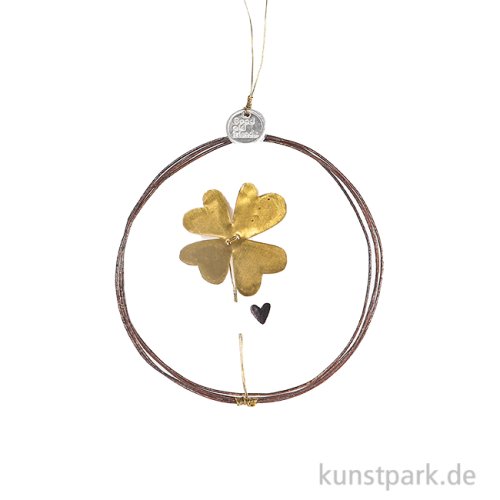 Good old friends - Goldklee Ornament, Herz