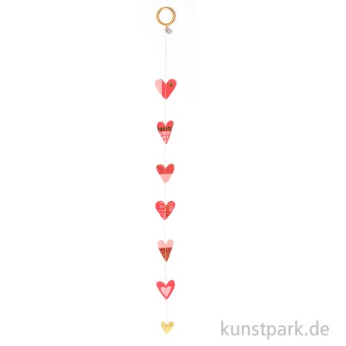 Good old friends - Mini Herzkette, Rot, Gold