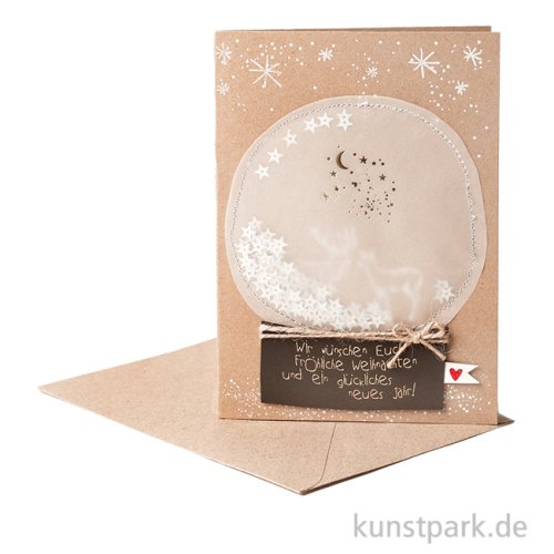 Good old friends - Schneekugelkarte, Hirsche