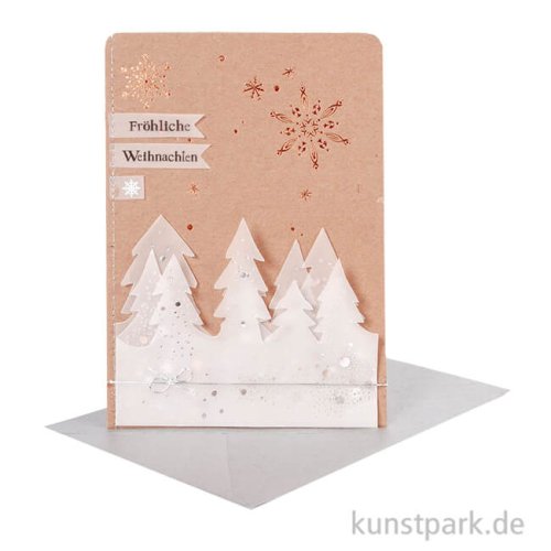 Good old friends - Winter Silhouetten Karte, Fröhliche Weihnachten