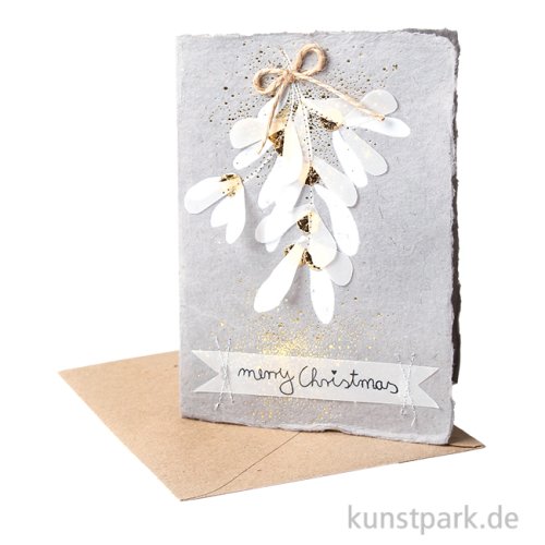Good old friends - Winterpapierkunstkarte, Mistelzweig