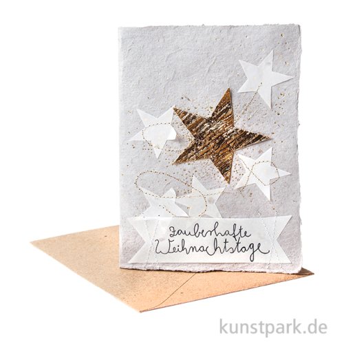 Good old friends - Winterpapierkunstkarte, Sterne