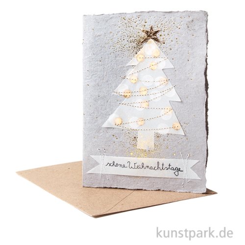 Good old friends - Winterpapierkunstkarte, Tannenbaum