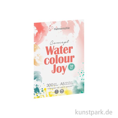 Hahnemühle Aquarellpapier, Concept Watercolour Joy, 50 Blatt, 300g A5