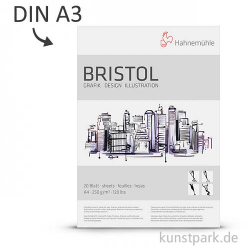 Hahnemühle BRISTOL Grafik & Design, 250 g, 20 Blatt DIN A3