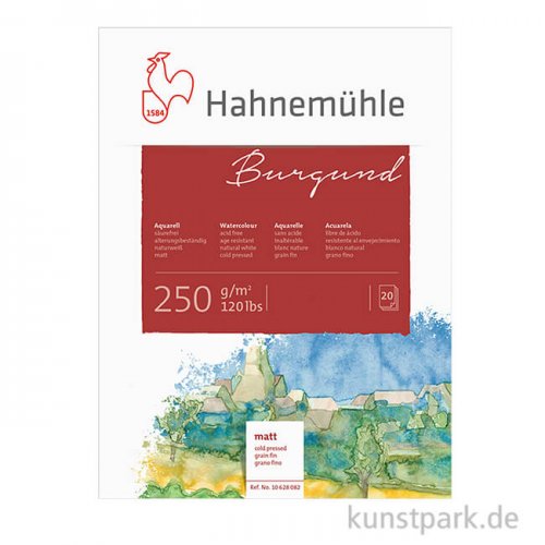 Hahnemühle BURGUND Aquarellblock, 20 Blatt, 250g matt 36 x 48 cm