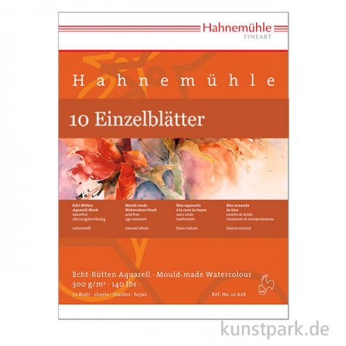 Hahnemühle Echt Bütten Aquarellpapier, 10 Bogen, 300g rau 78 x 106 cm