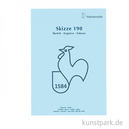 Hahnemühle SKIZZE 190, 1584 Skizzenblock, 50 Blatt, 190g DIN A2