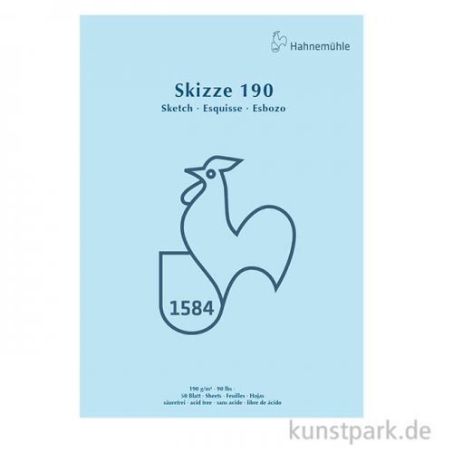 Hahnemühle SKIZZE 190, 1584 Skizzenblock, 50 Blatt, 190g