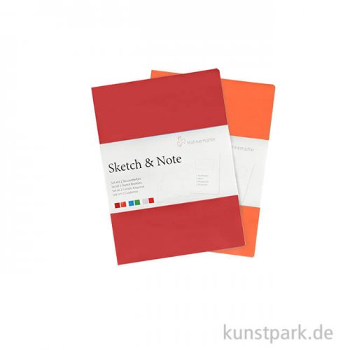 Hahnemühle SKETCH & NOTE, 20 Blatt, 125g, 2 Booklets, Red DIN A5