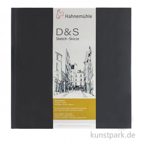 Hahnemühle Skizzenbuch D&S, 140g, schwarz 25 x 25 cm (80 Blatt)