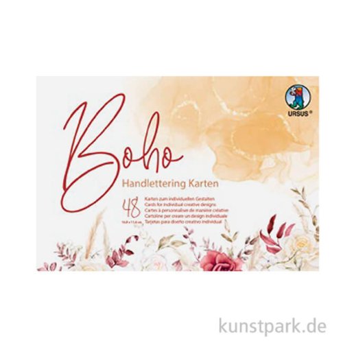 Handlettering Karten in Boho Designs, DIN B6, 48 Blatt, 300g