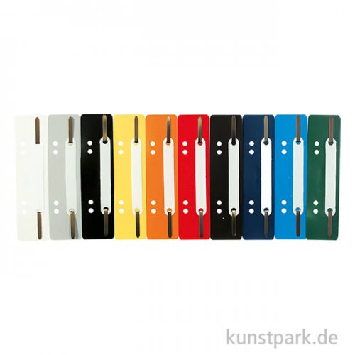 Heftstreifen aus Kunststoff - 10 Farben sortiert, 250 Stück