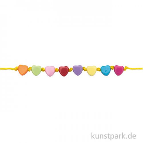 Herz Perlen Mix, Multicolor, 165 Stück