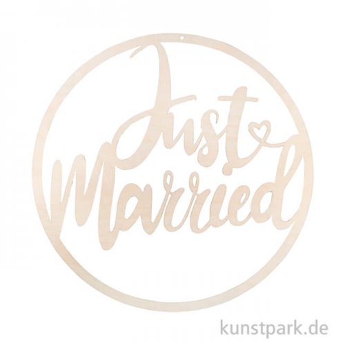 Holz-Kranz - Just married, Durchmesser 30 cm, zum Hängen