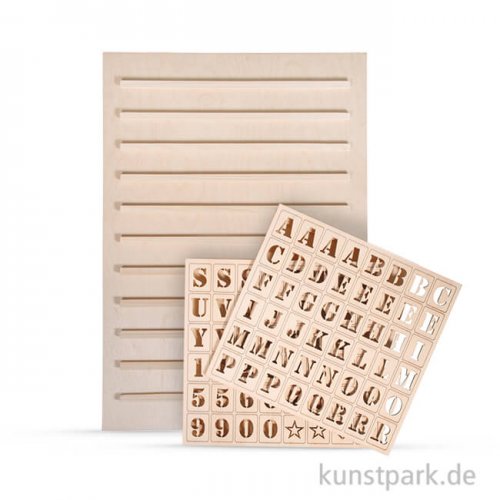 Holz Letterboard - mit 96 Buchstaben