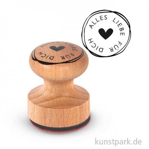 Holz-Stempel - Alles Liebe für Dich - 3 cm Durchmesser