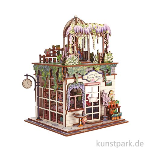 Holzbausatz 3D, Miniatur Blumenladen, Flower Shop