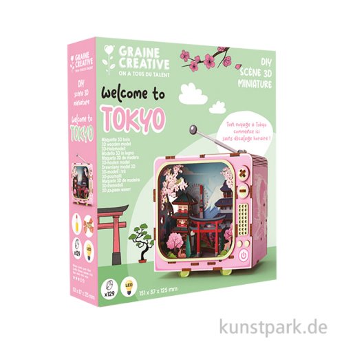 Holzbausatz 3D, TV, Miniatur Tokyo