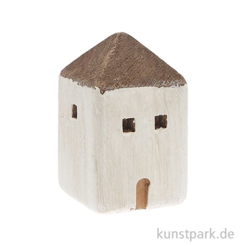 Holzdeko Haus 3 Maritim, 6 x 6 x 10 cm