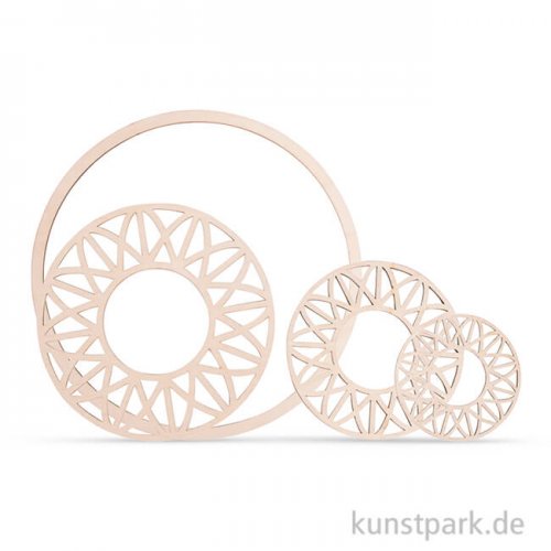 Holzscheibe Dream mit 18 cm Ring - modern, 7 - 13 cm, 4 Stück