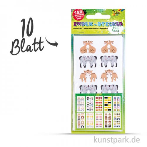 Index-Sticker - Funland, 7,5x15 cm, 10 Blatt sortiert