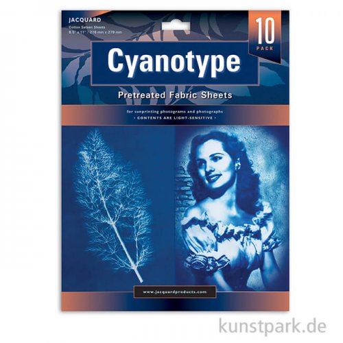 Jacquard Cyanotype - Blaudruck Stoffe, vorbehandelt, 10 Blatt, A4
