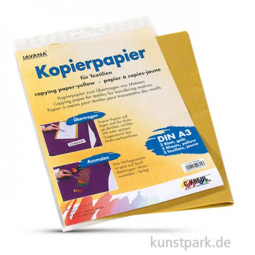 KREUL Kopierpapier für Textilien, DIN A3, 3 Bögen - Gelb