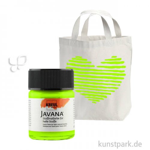 KREUL Javana Stoffmalfarbe fluoreszierend, 50 ml Einzelfarbe | Leuchtgrün