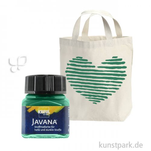 KREUL Javana Stoffmalfarbe für helle und dunkle Stoffe 20 ml | Dunkelgrün