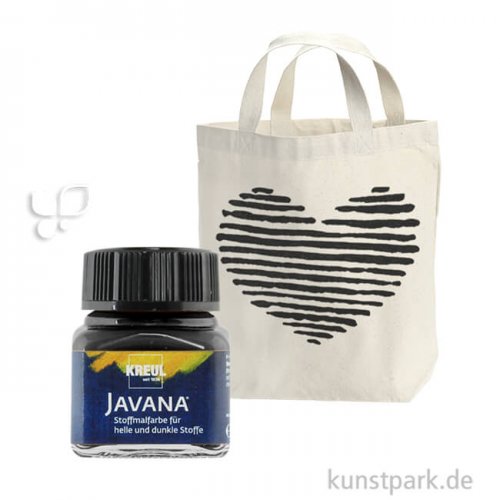 KREUL Javana Stoffmalfarbe für helle und dunkle Stoffe 20 ml | Schwarz