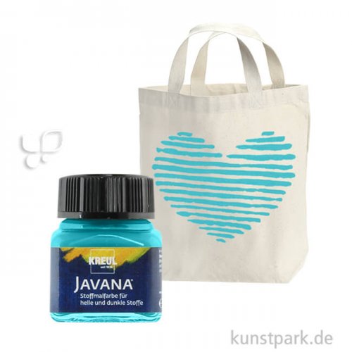 KREUL Javana Stoffmalfarbe für helle und dunkle Stoffe 20 ml | Türkis