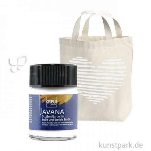 KREUL Javana Stoffmalfarbe für helle und dunkle Stoffe 50 ml | Weiß