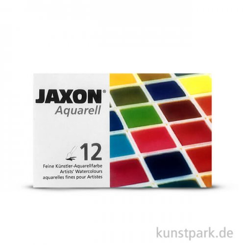 JAXON Aquarell, 12 halbe Näpfchen im Metallkasten