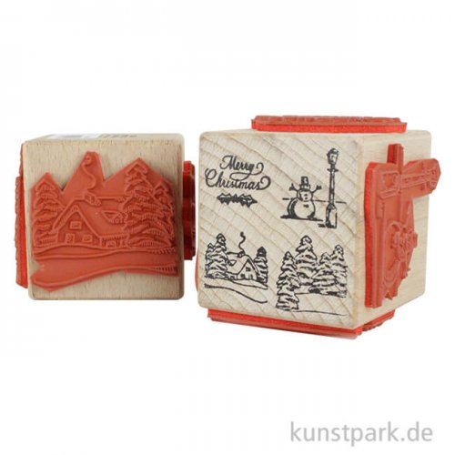 Judi-Kins Stamps - 4 Weihnachtsmotive - Würfel