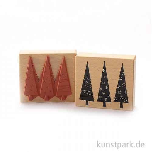 Judi-Kins Stamps - Drei Weihnachtsbäume - 8x9 cm