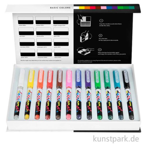 Karin Deco Brush Marker Set - 12 Farben, Basic Colors
