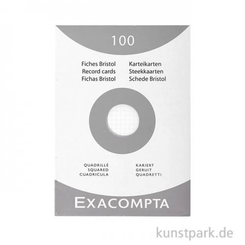 Karteikarten Kariert - weiß, 100 Stück DIN A5