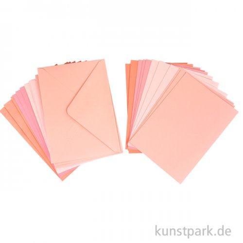Kartenset mit 12 Karten + Kuverts - Sakura, Rosa, B6