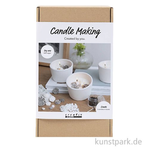 Kerzengießen Set - Rosen Schalen, Beige, Weiß, Creme