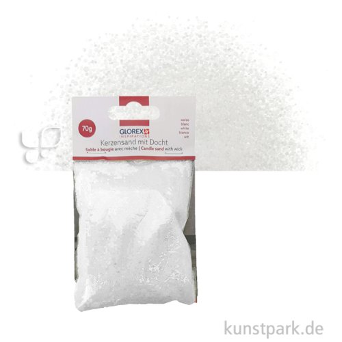 Kerzensand mit Docht, 70 g Farbe | Weiß